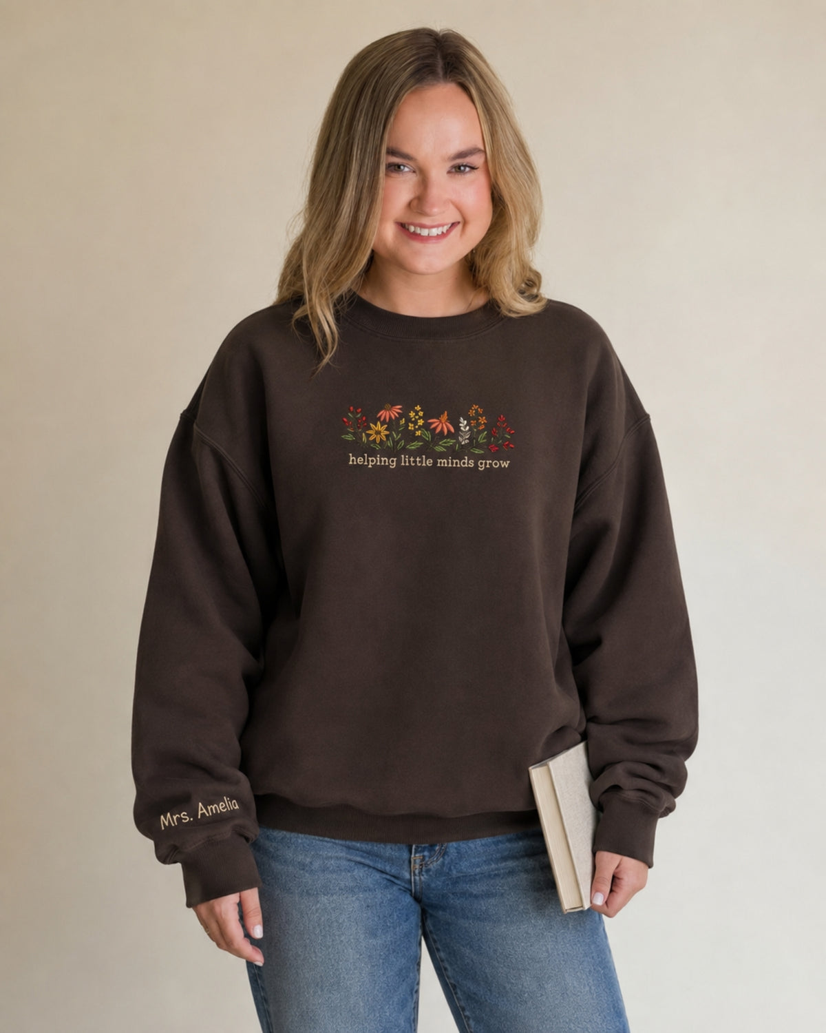 Helping Little Minds Grow Embroidered Sweatshirt