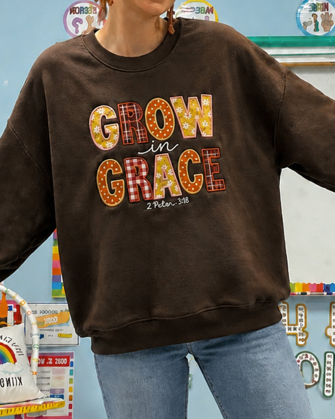 Grow in Grace Embroidered Sweatshirt