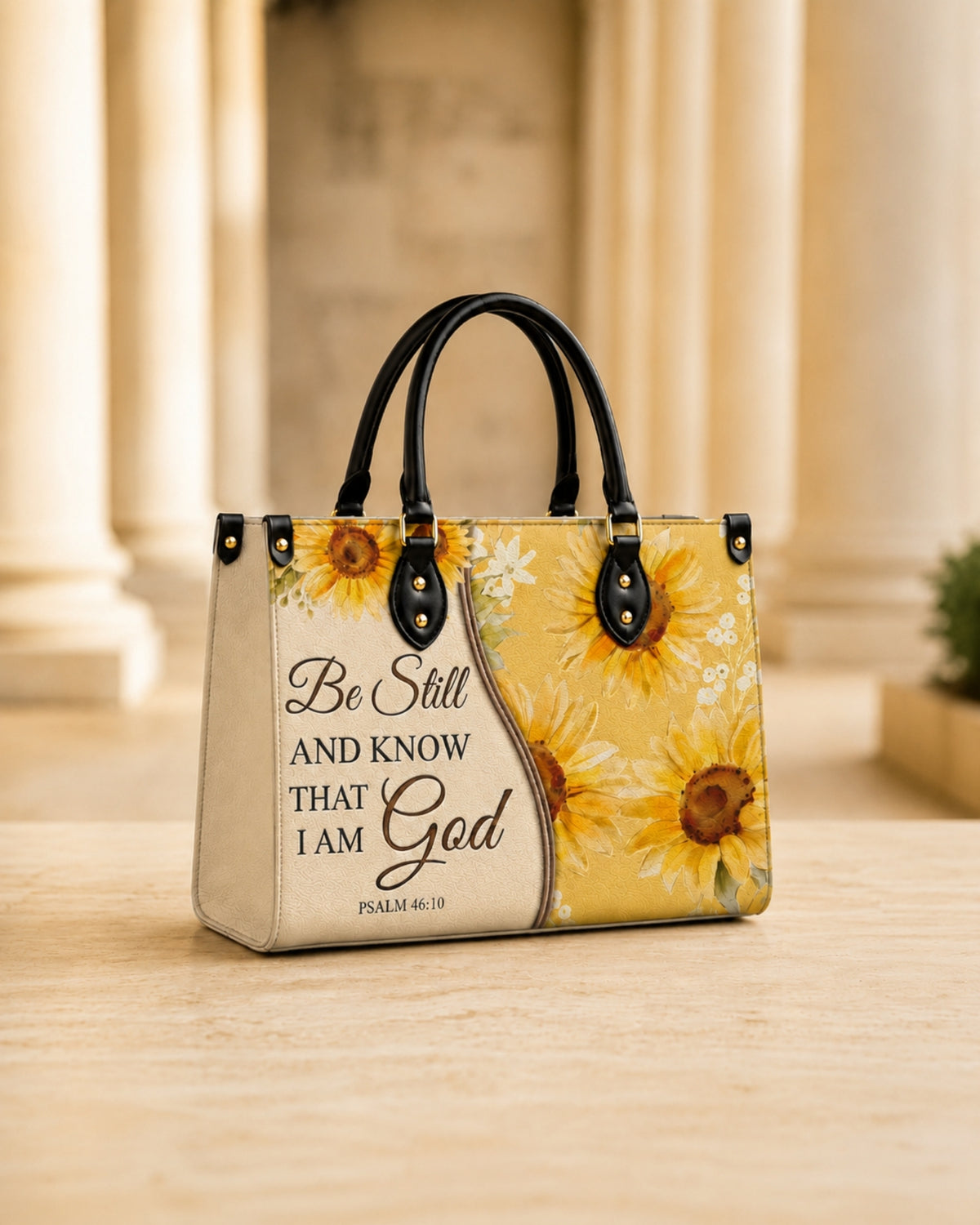 Be Still and Know Leather Handbag