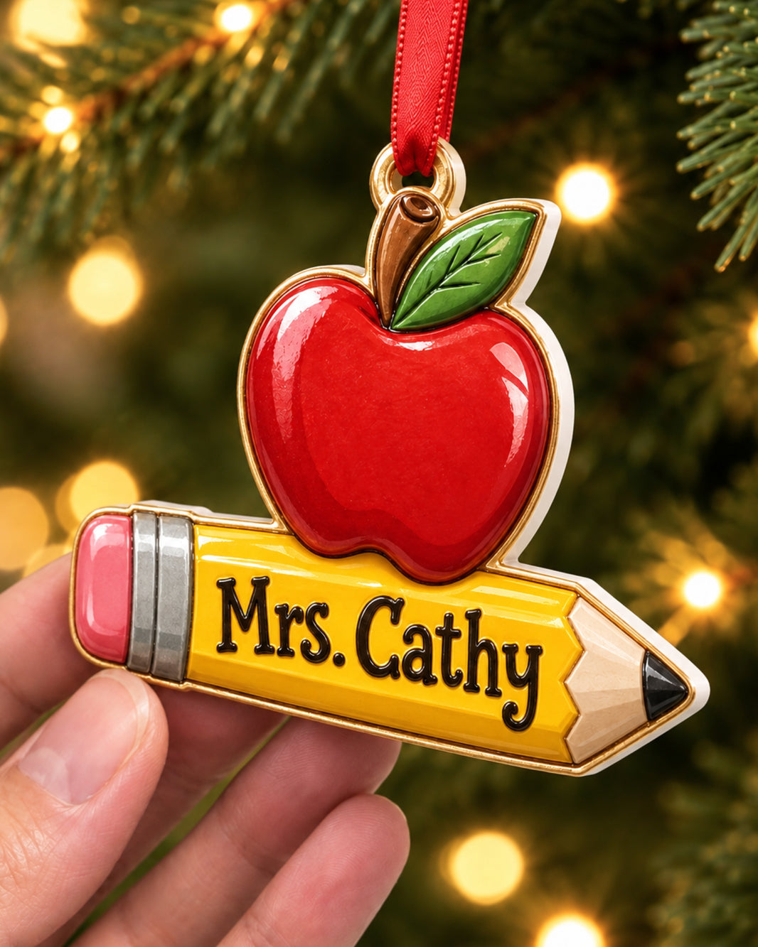 Christmas Apple Pencil 3D Relief Ornament — mockup 2