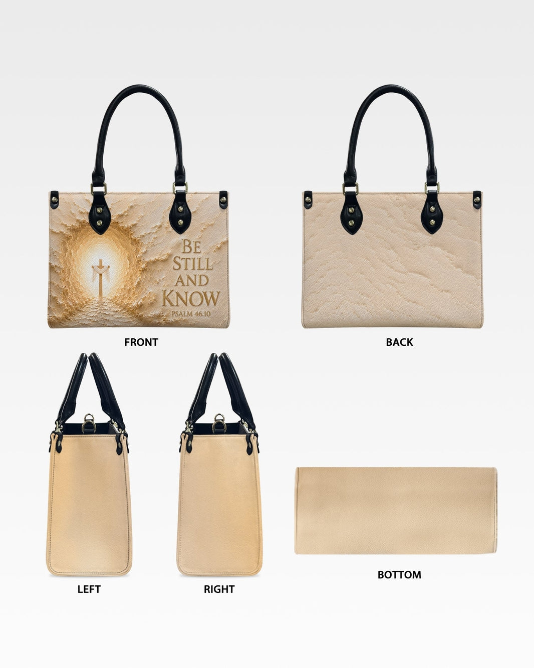 Be Still And Know Christian Leather Handbag