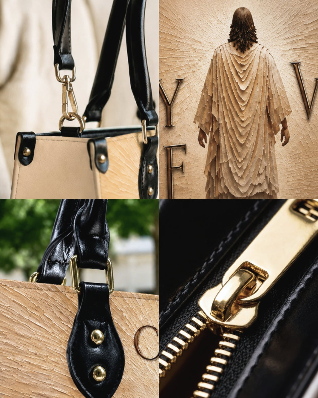 Pray More Worry Less Jesus Leather Handbag