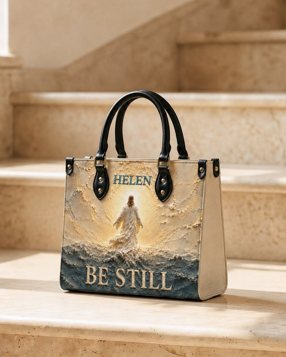 Be Still Christian Leather Handbag