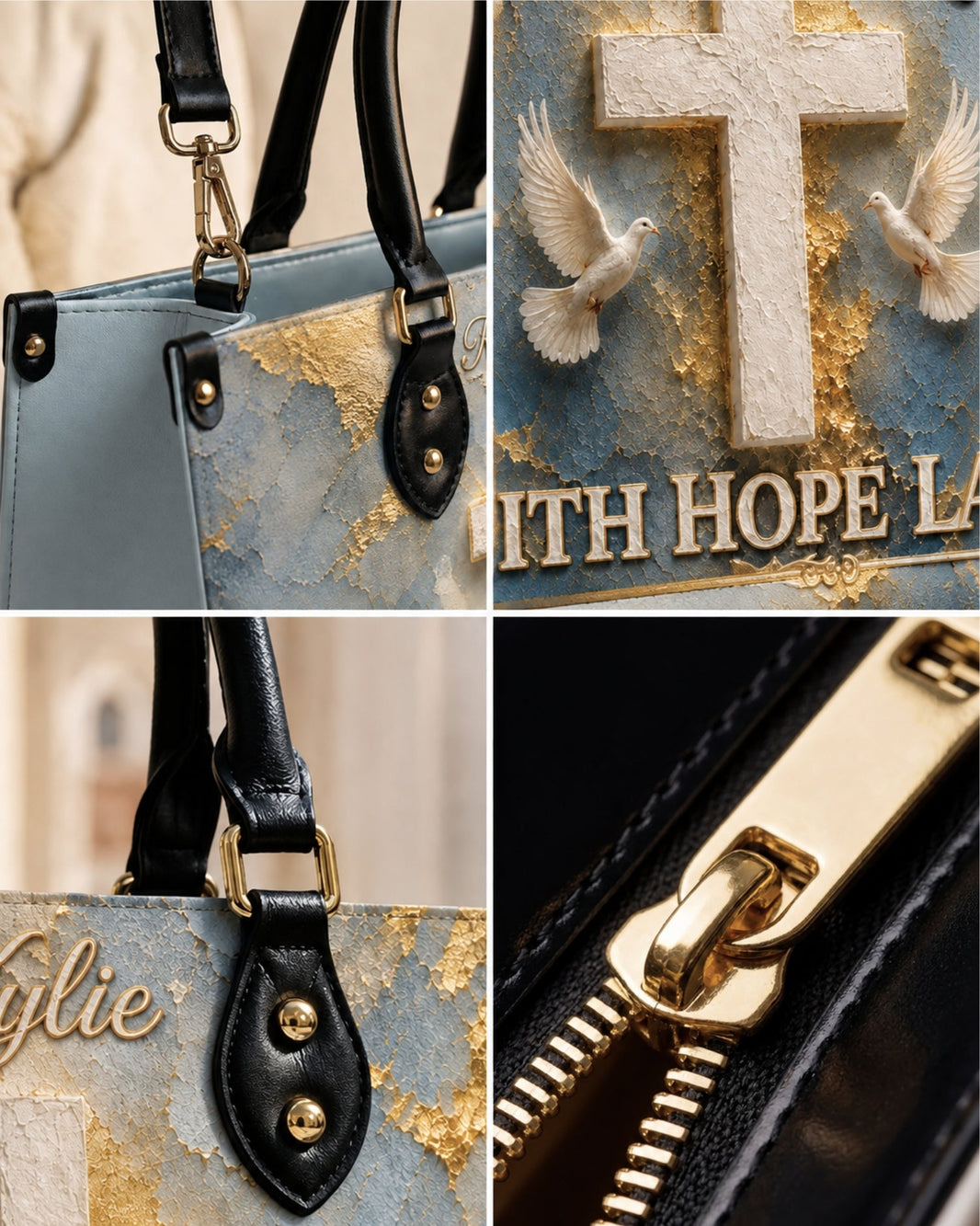 Faith Hope Love Leather Handbag
