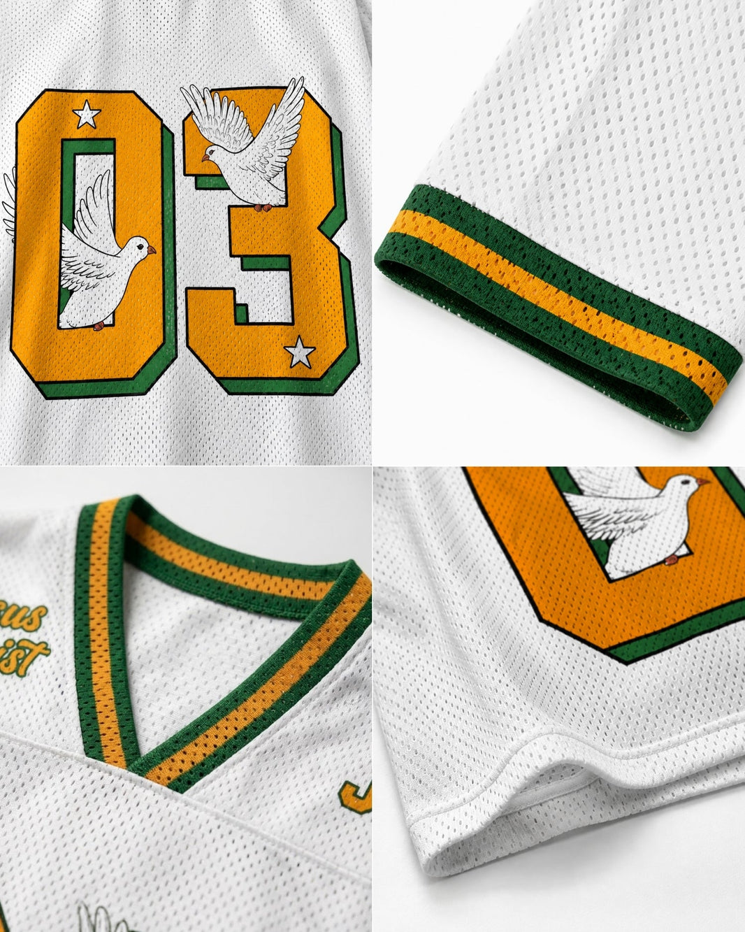 Child Of God White Dove Mesh Jersey mockup 2