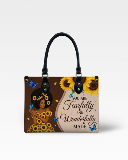 Fearfully and Wonderfully Made Christian Leather Handbag