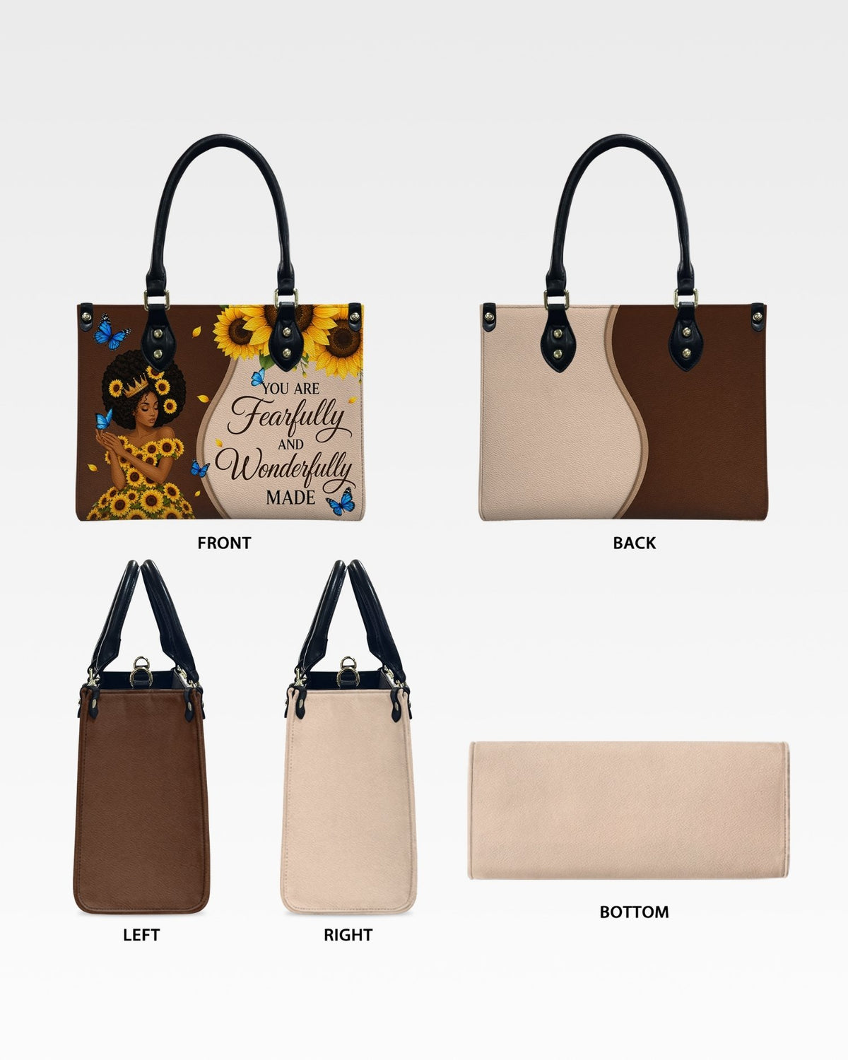 Fearfully and Wonderfully Made Christian Leather Handbag