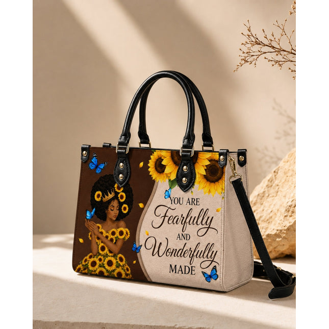 Fearfully and Wonderfully Made Christian Leather Handbag