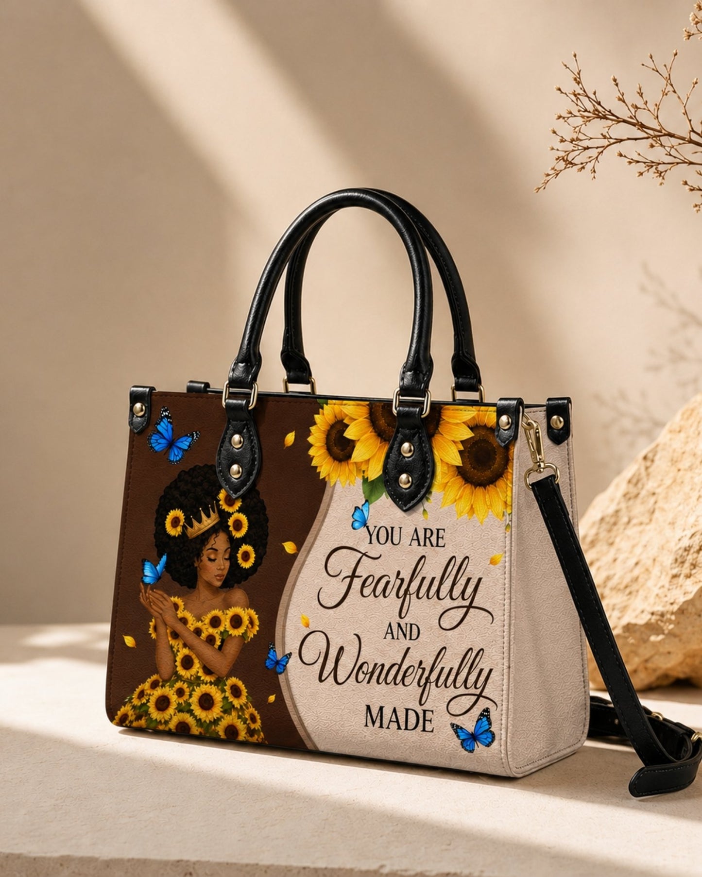 Fearfully and Wonderfully Made Christian Leather Handbag