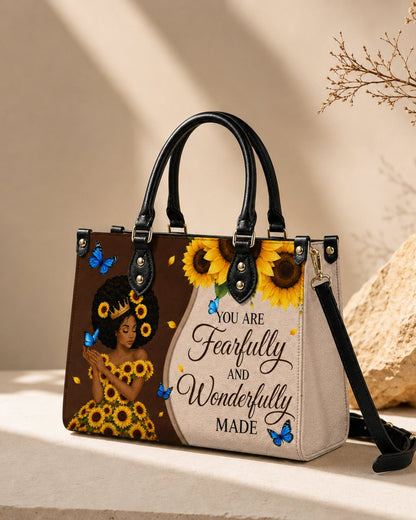 Fearfully and Wonderfully Made Christian Leather Handbag