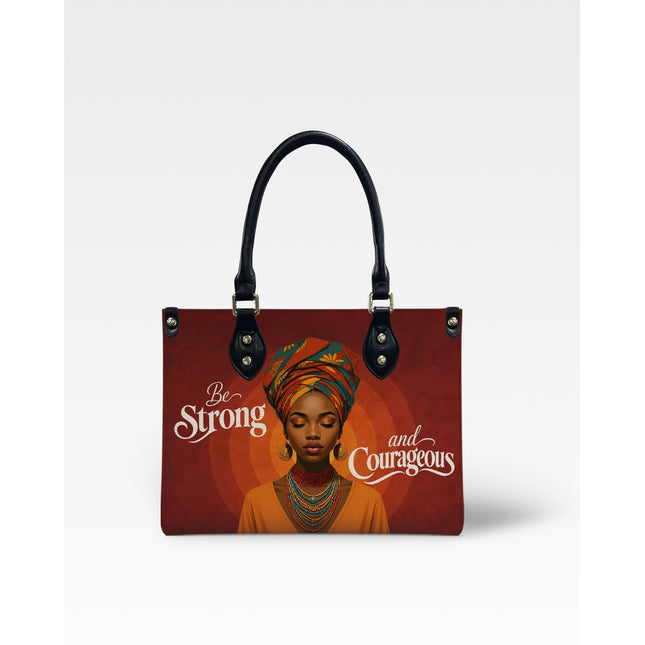 Be Strong and Courageous Leather Handbag