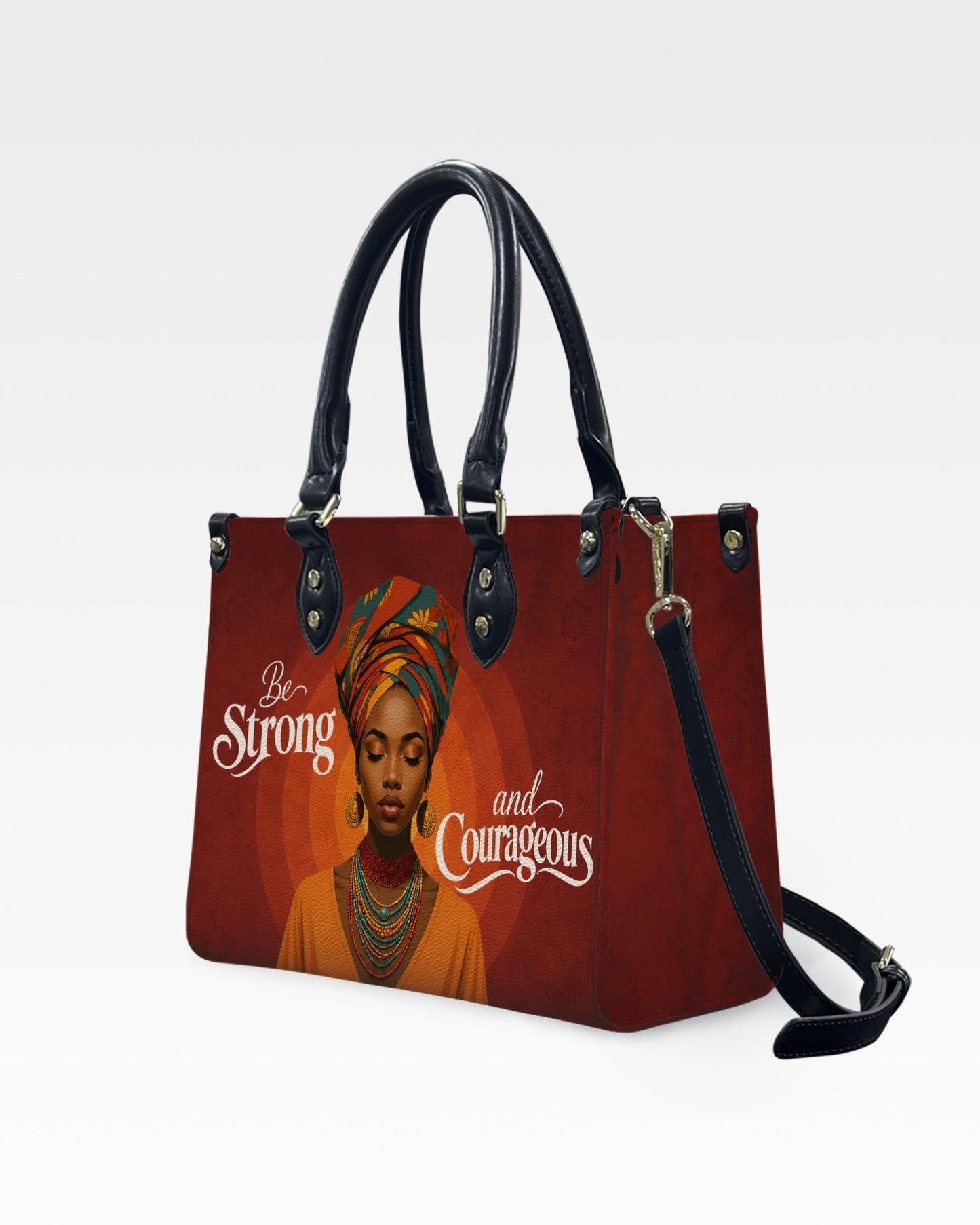 Be Strong and Courageous Leather Handbag