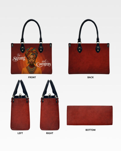 Be Strong and Courageous Leather Handbag