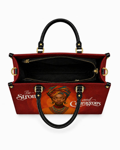 Be Strong and Courageous Leather Handbag