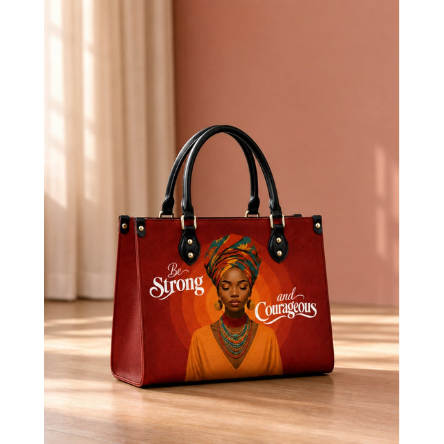 Be Strong and Courageous Leather Handbag