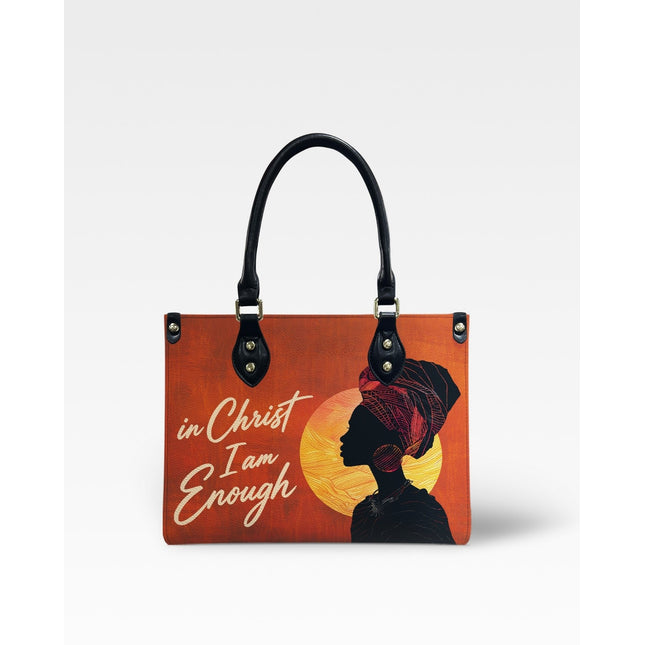 In Christ I Am Enough Leather Handbag