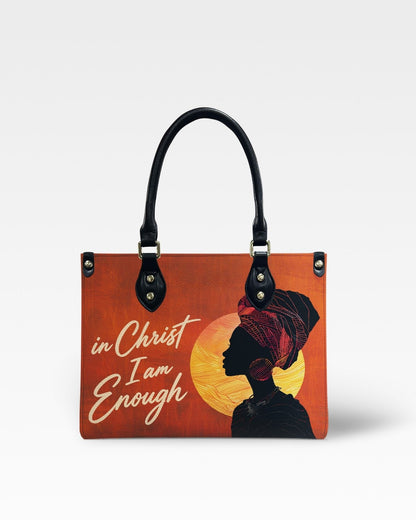 In Christ I Am Enough Leather Handbag
