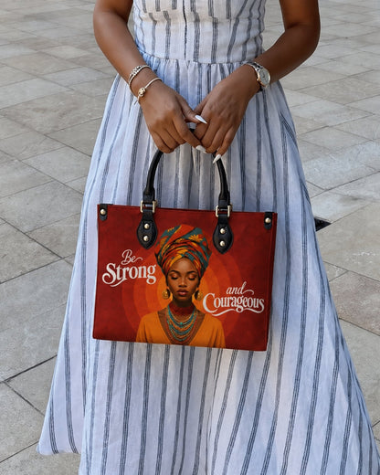 Be Strong and Courageous Leather Handbag