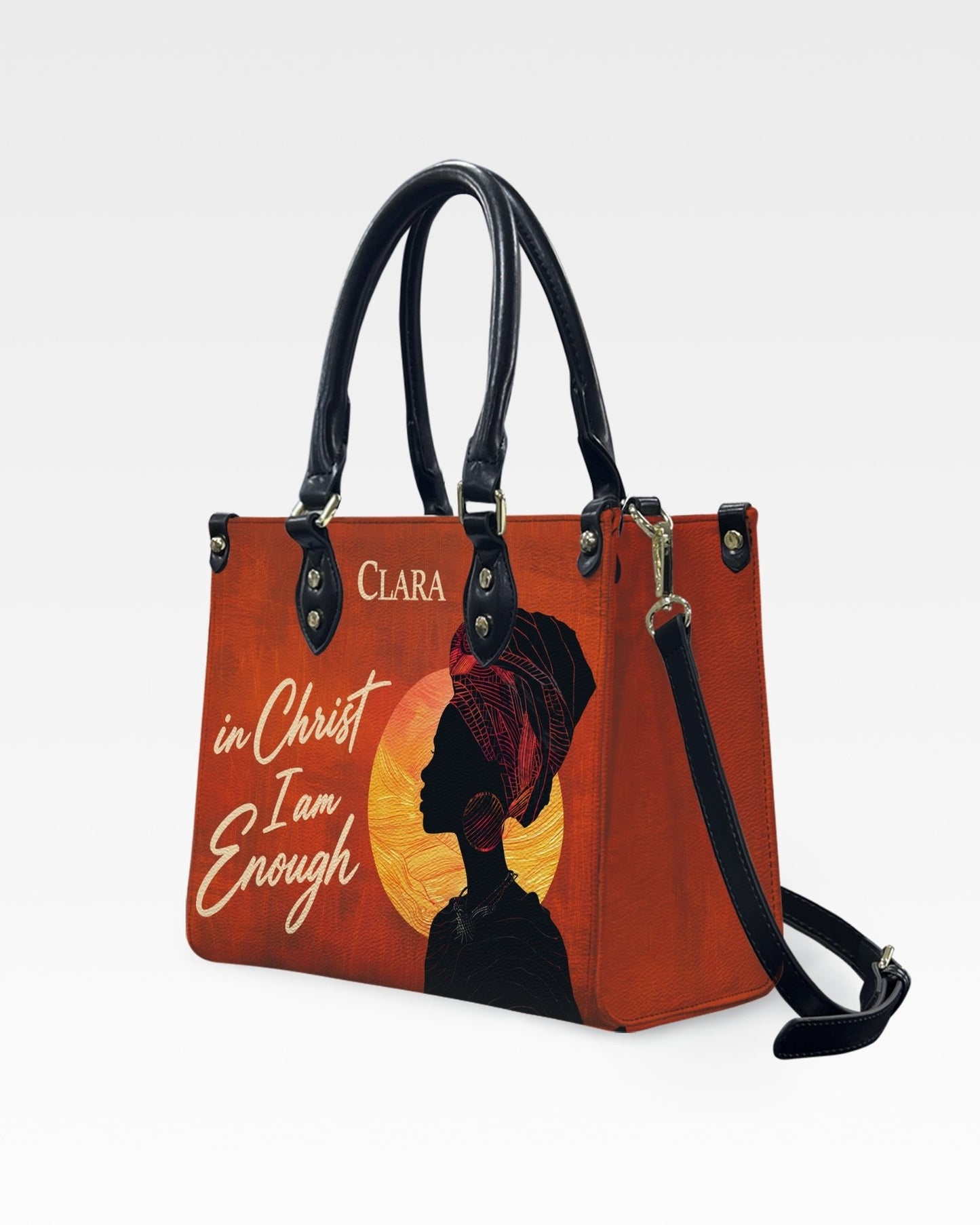 In Christ I Am Enough Leather Handbag