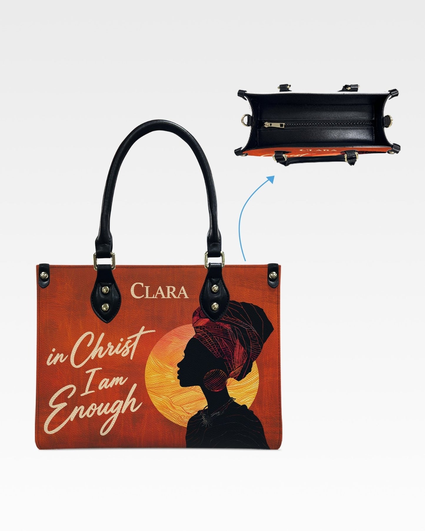 In Christ I Am Enough Leather Handbag