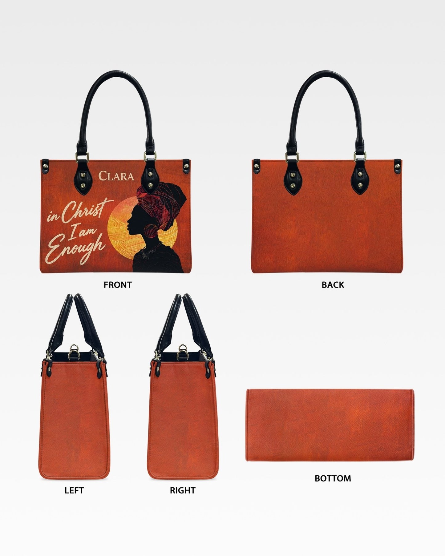 In Christ I Am Enough Leather Handbag