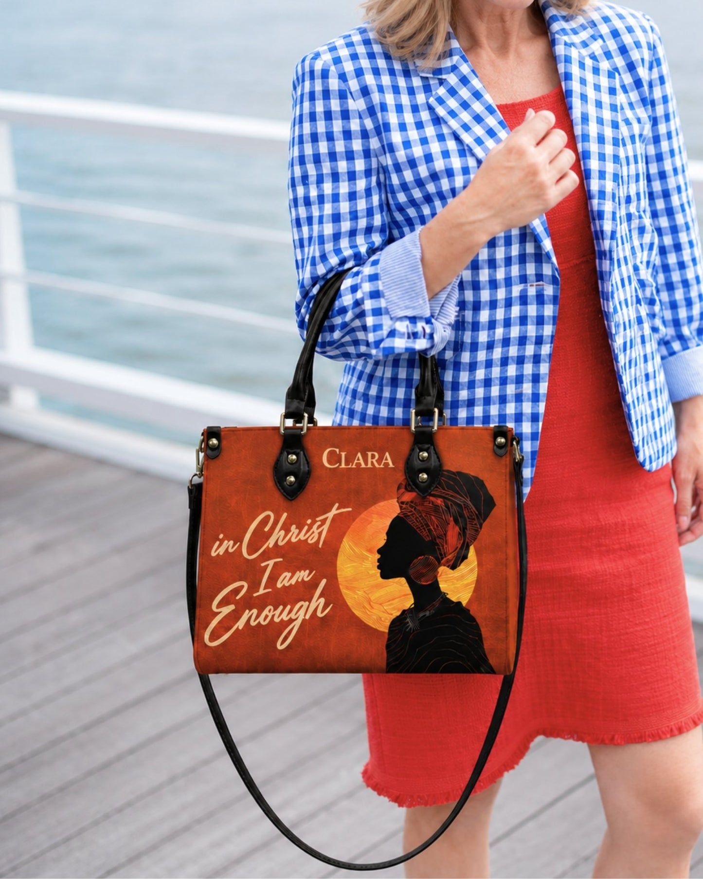 In Christ I Am Enough Leather Handbag