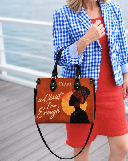 In Christ I Am Enough Leather Handbag