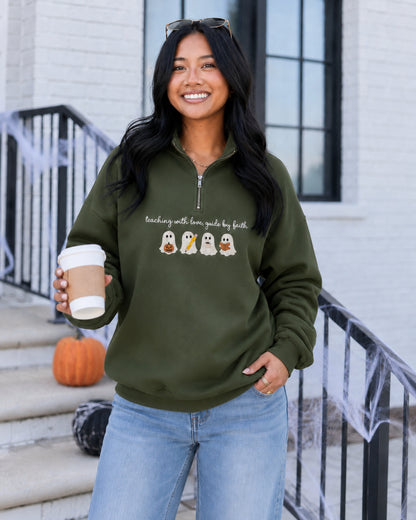 Spooky Teaching with Love Embroidered Sweatshirt