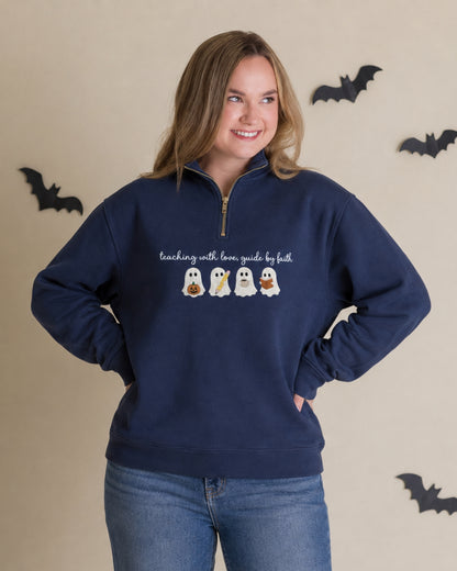Spooky Teaching with Love Embroidered Sweatshirt