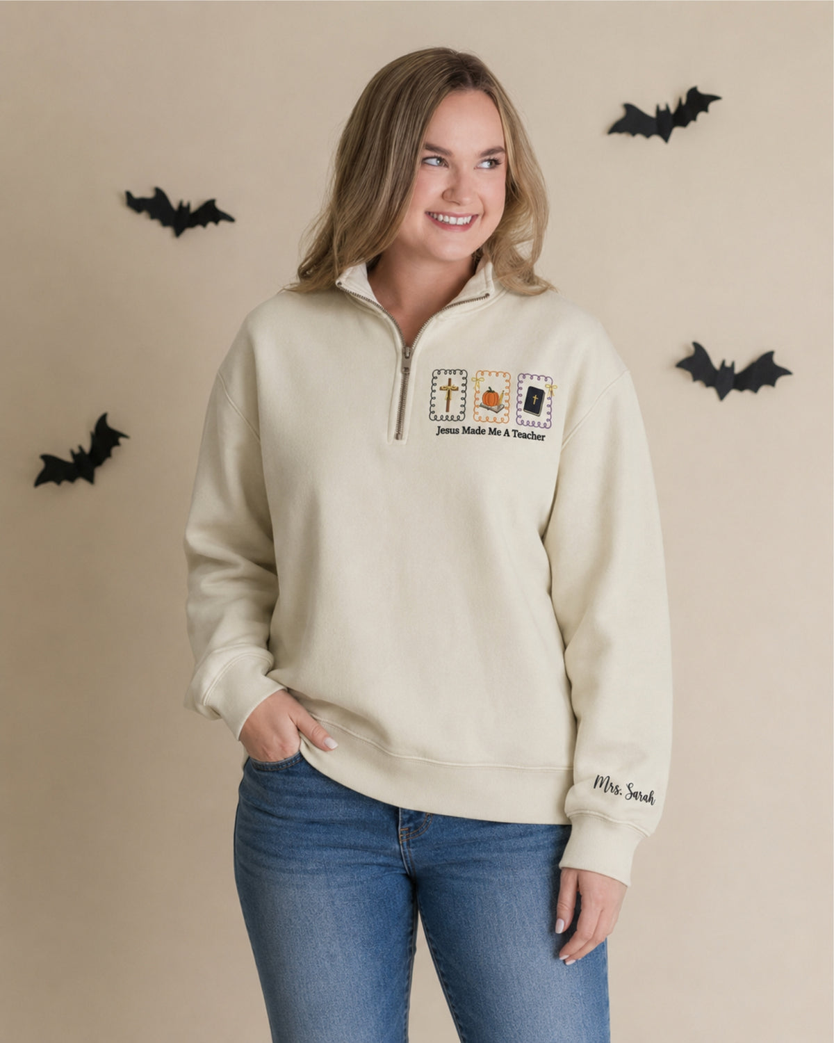 Jesus Made Me a Teacher Embroidered Sweatshirt