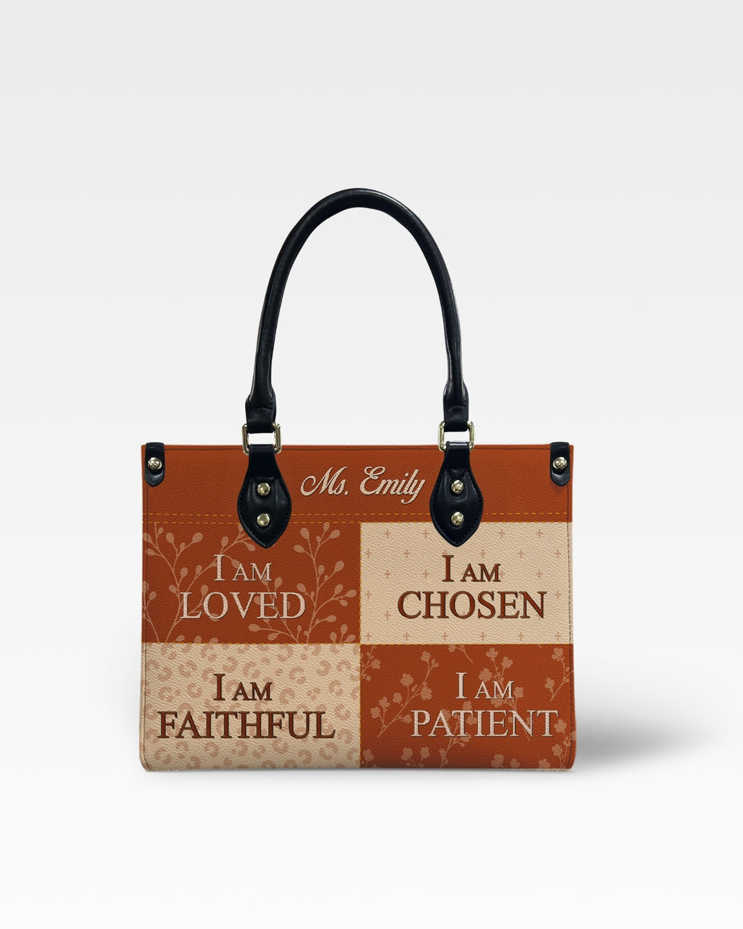 Personalized Fall Christian Teacher Leather Handbag