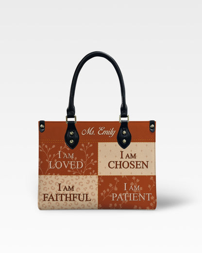 Personalized Fall Christian Teacher Leather Handbag