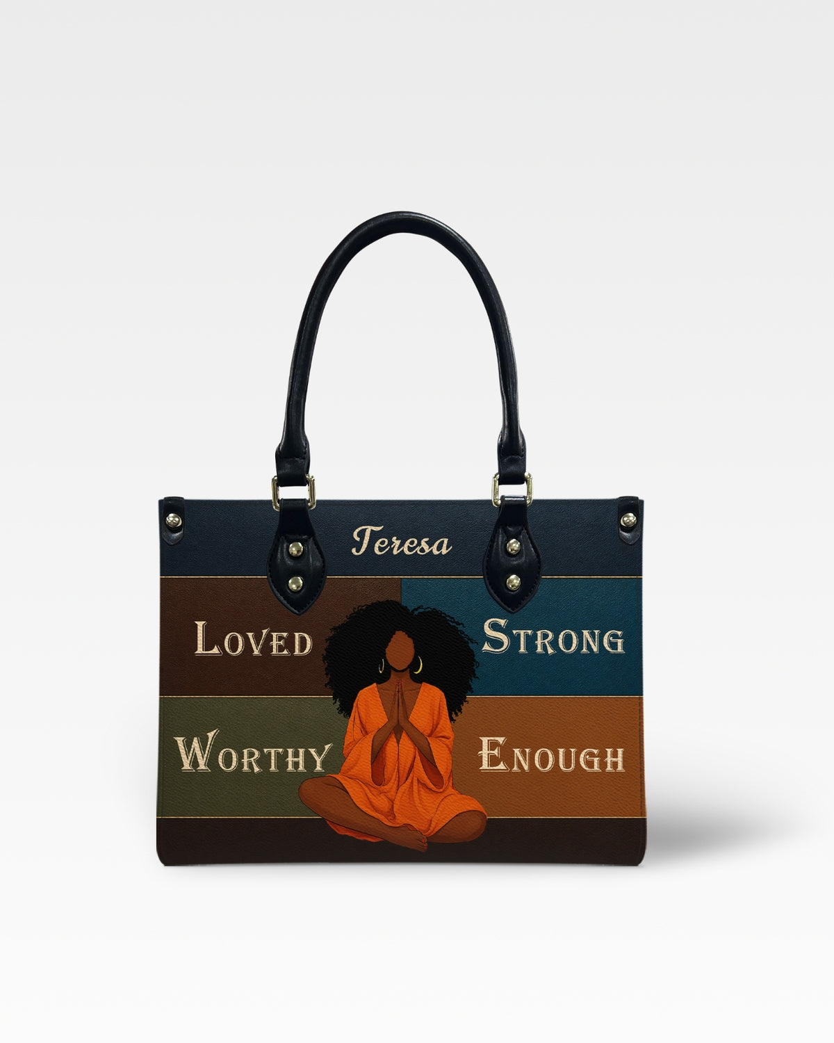 Personalized Loved Strong Worthy Enough Leather Handbag