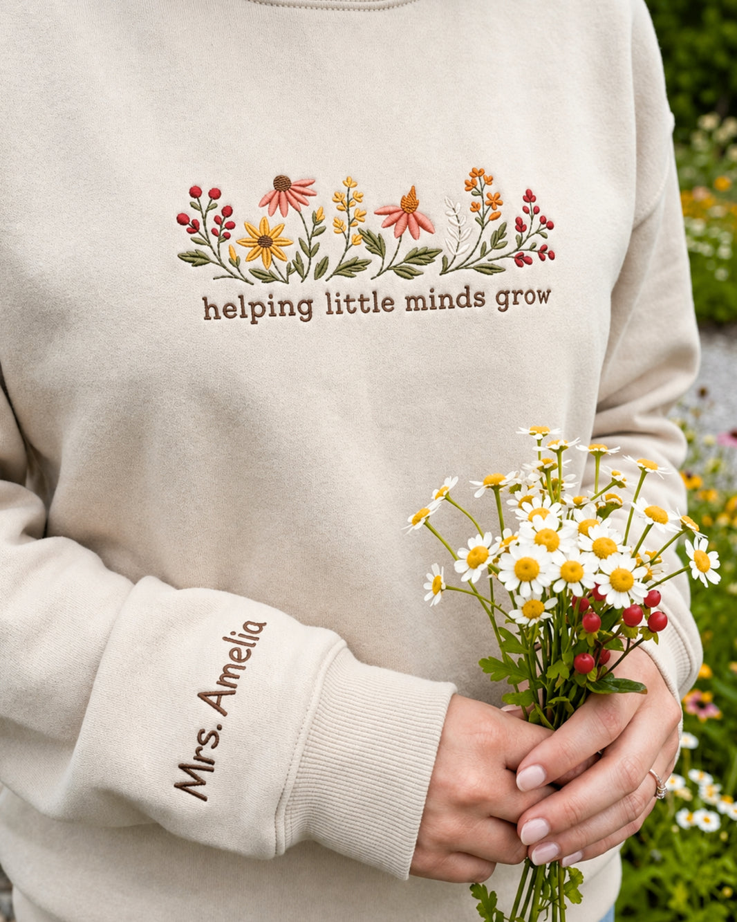 Helping Little Minds Grow Embroidered Sweatshirt