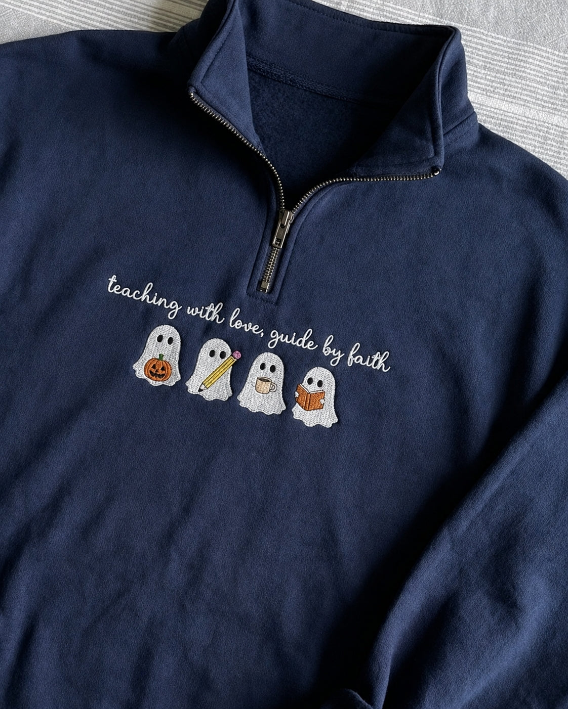 Spooky Teaching with Love Embroidered Sweatshirt
