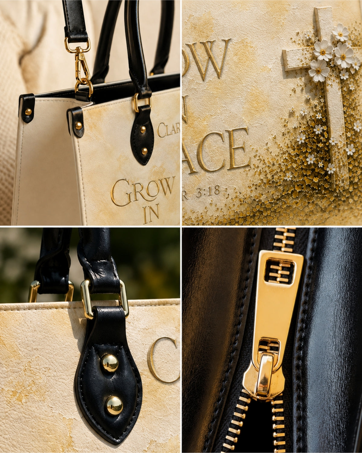 Grow In Grace Christian Leather Handbag