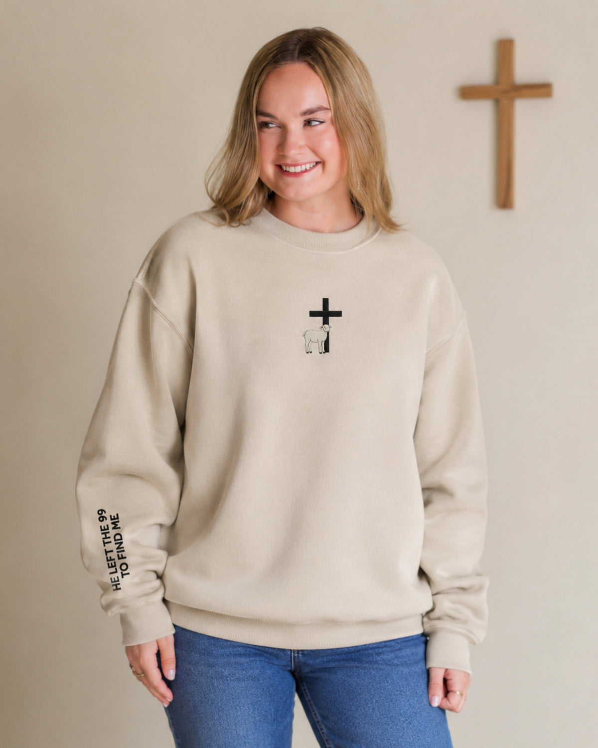 He Left The 99 To Find Me Embroidered Sweatshirt
