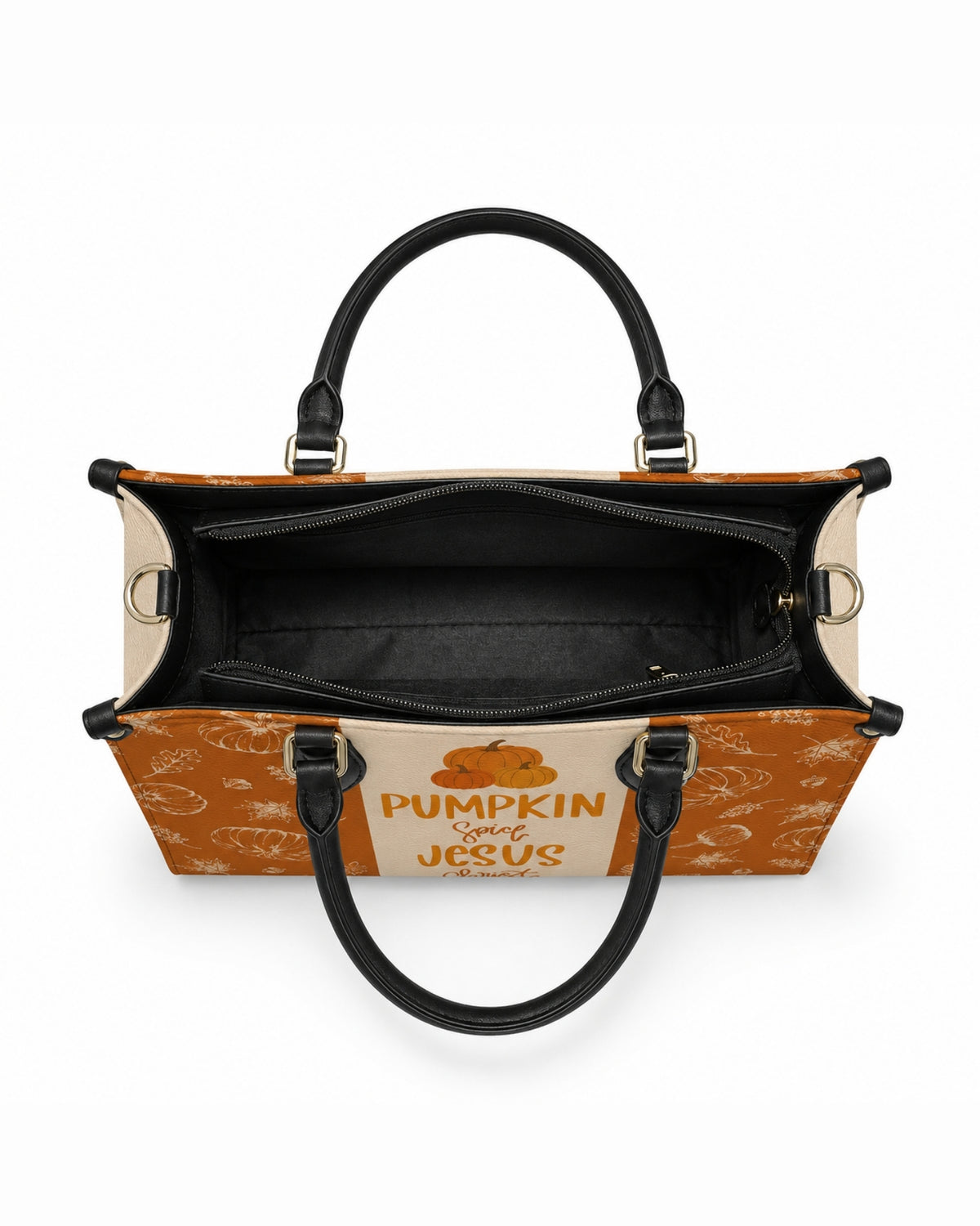Pumpkin Spice Jesus Christ Fall Leather Handbag