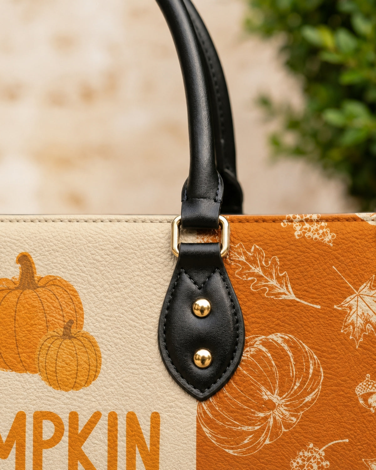 Pumpkin Spice Jesus Christ Fall Leather Handbag