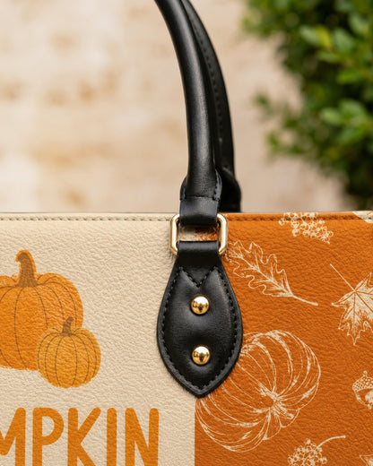 Pumpkin Spice Jesus Christ Fall Leather Handbag