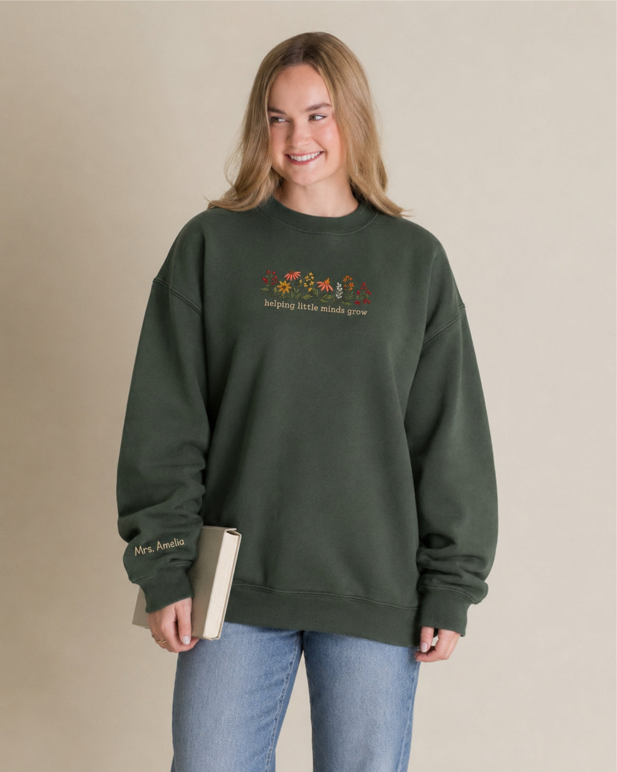 Helping Little Minds Grow Embroidered Sweatshirt