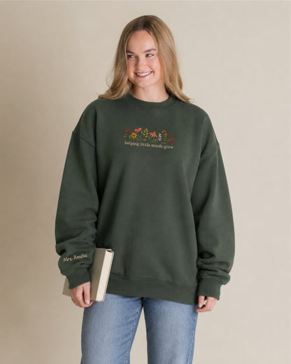 Helping Little Minds Grow Embroidered Sweatshirt