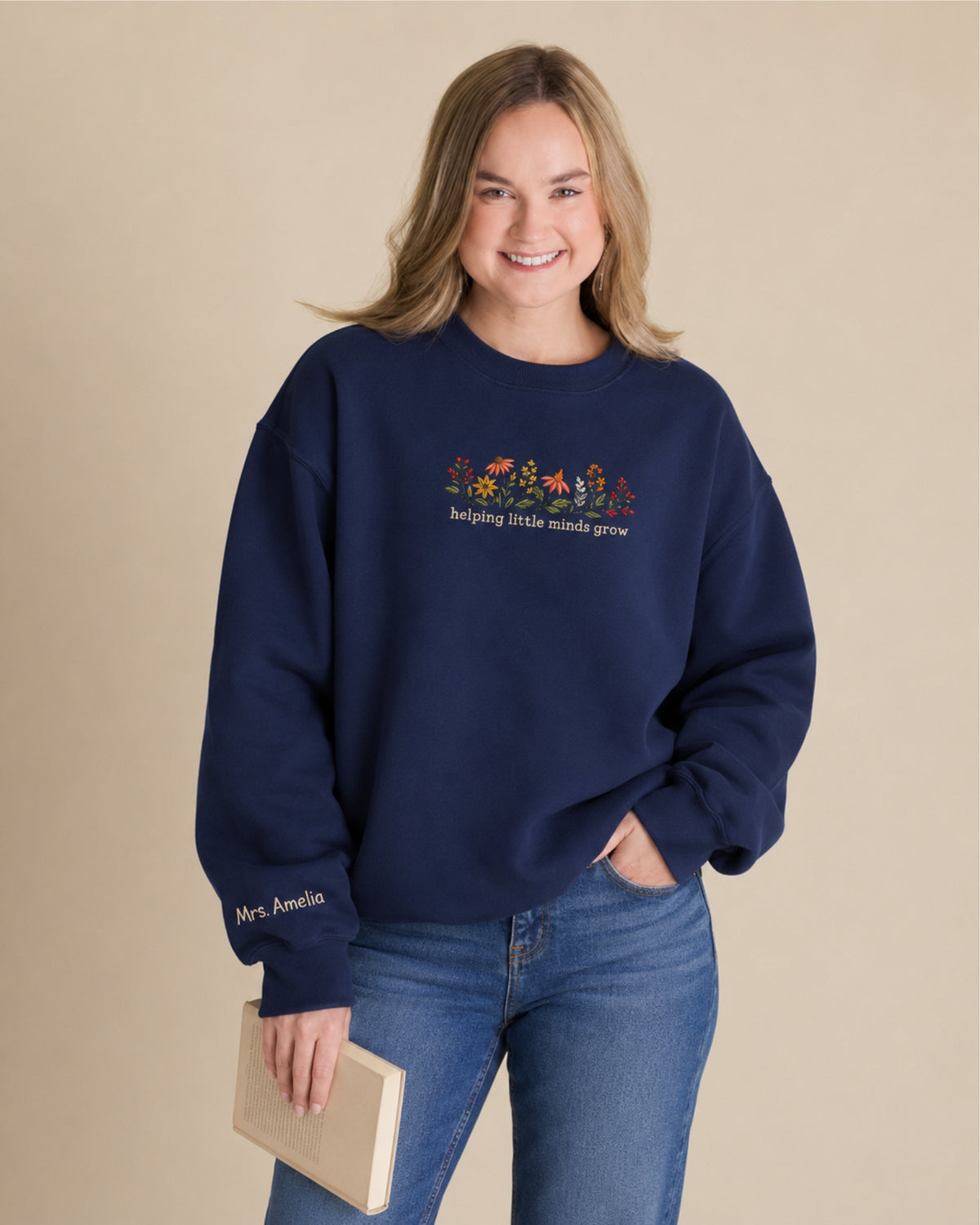 Helping Little Minds Grow Embroidered Sweatshirt