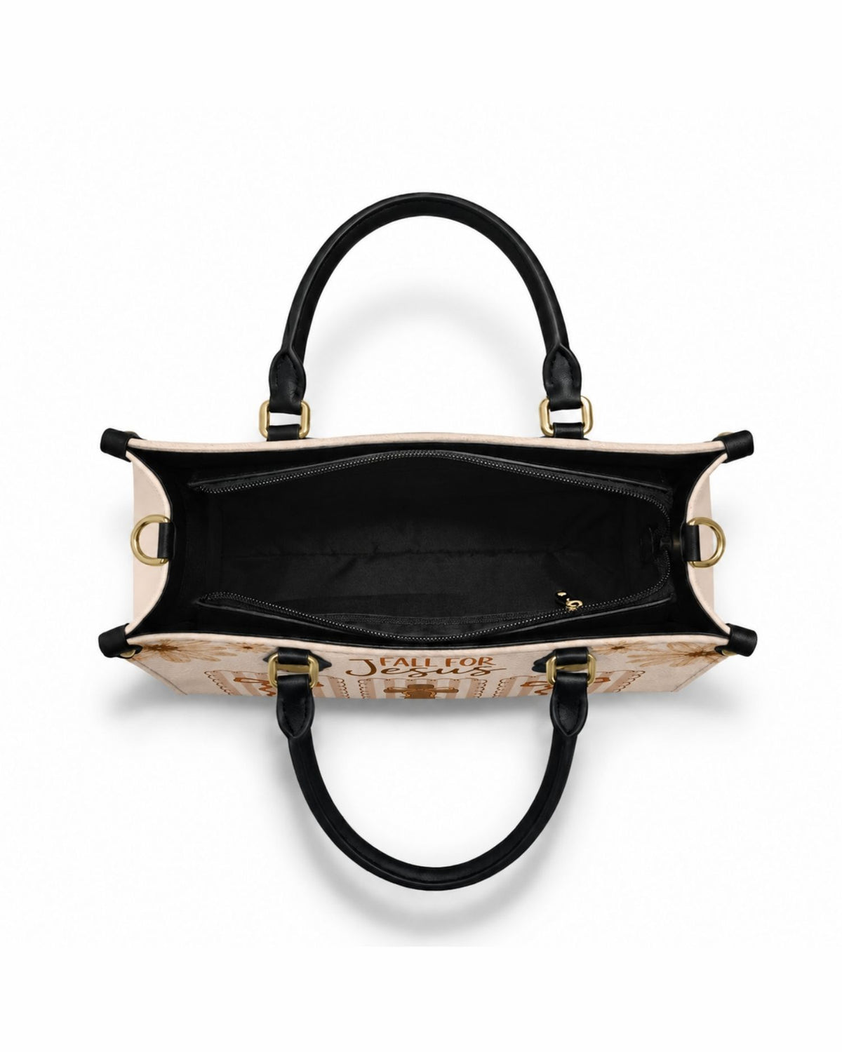 Fall For Jesus He Never Leaves Leather Handbag
