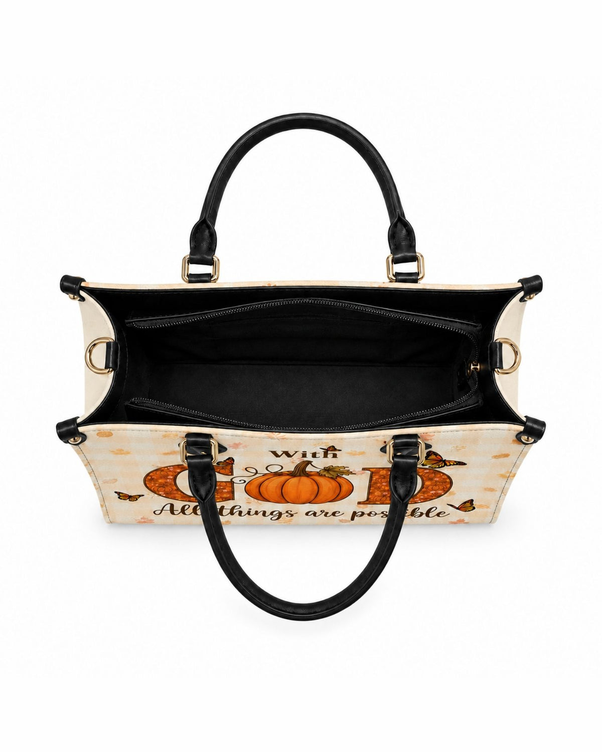 With God All Things Are Possible Leather Handbag