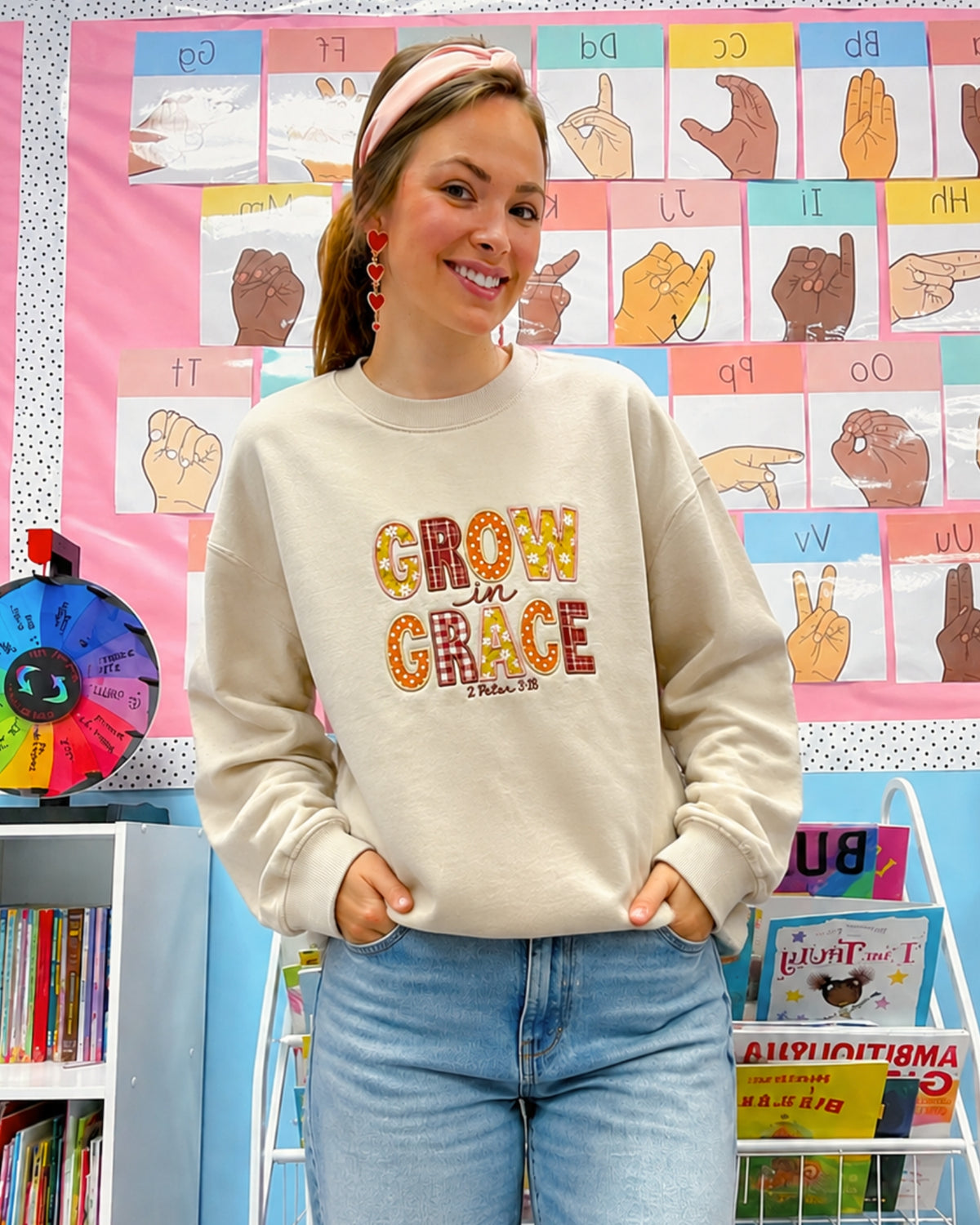Grow in Grace Embroidered Sweatshirt