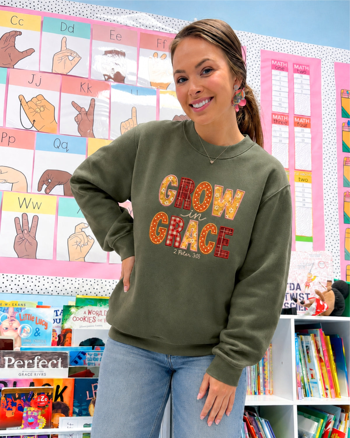 Grow in Grace Embroidered Sweatshirt