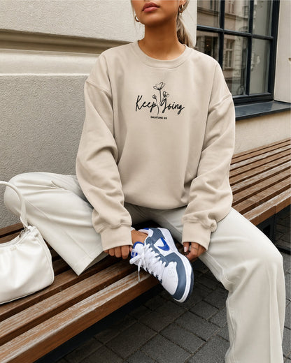 Keep Going Galatians 6:9 Embroidered Sweatshirt