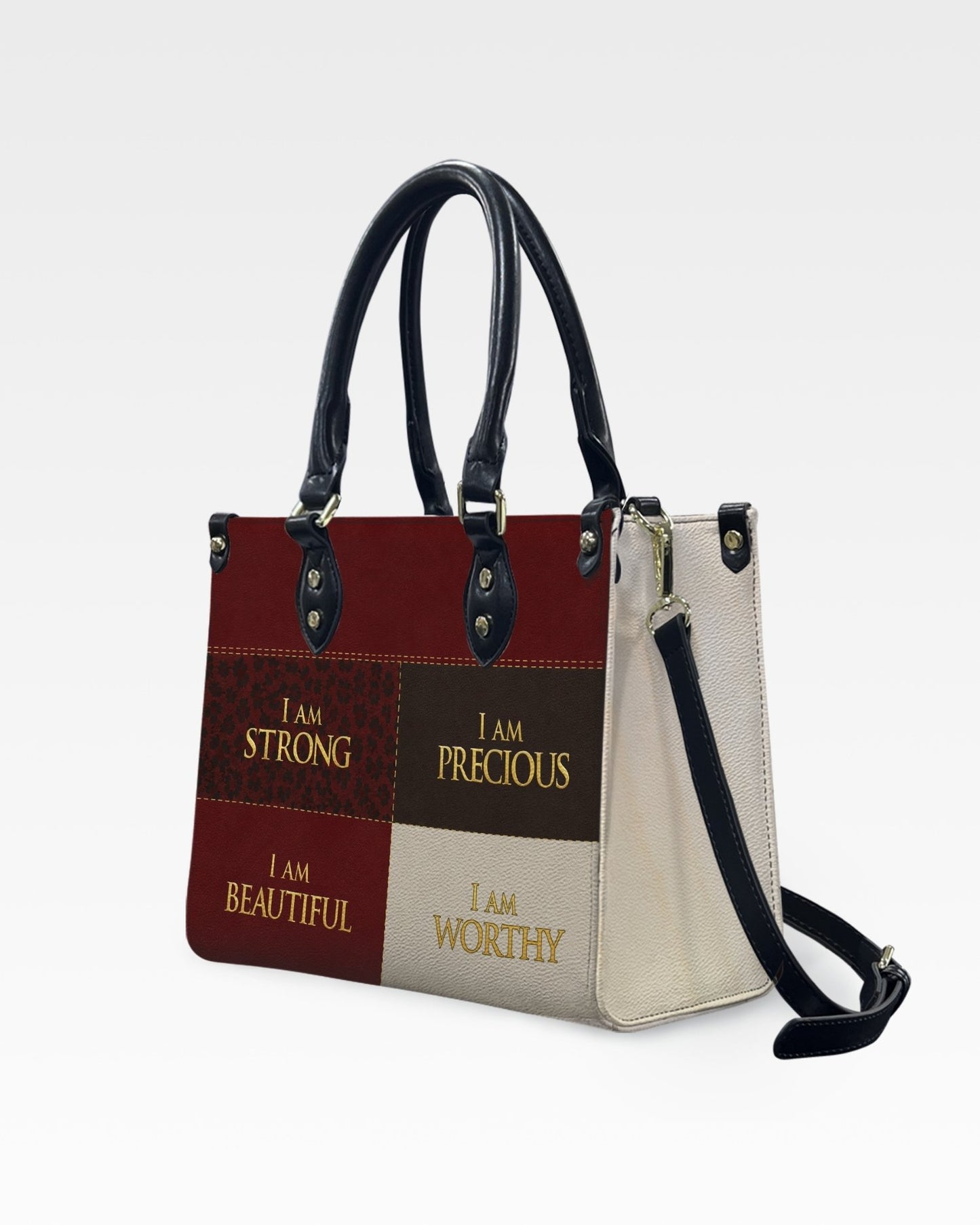 I Am Worthy Leather Handbag