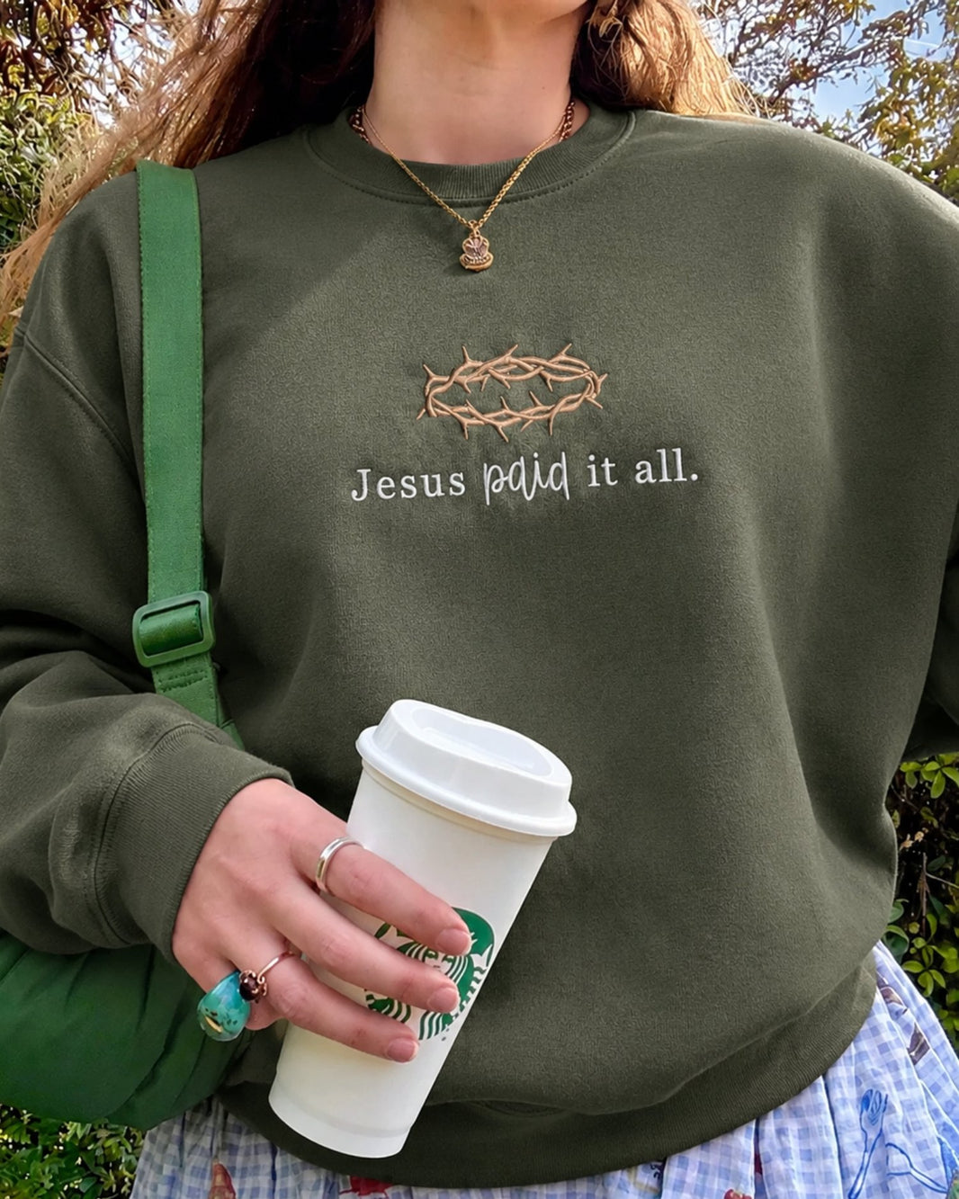 Jesus Paid It All Embroidered Sweatshirt